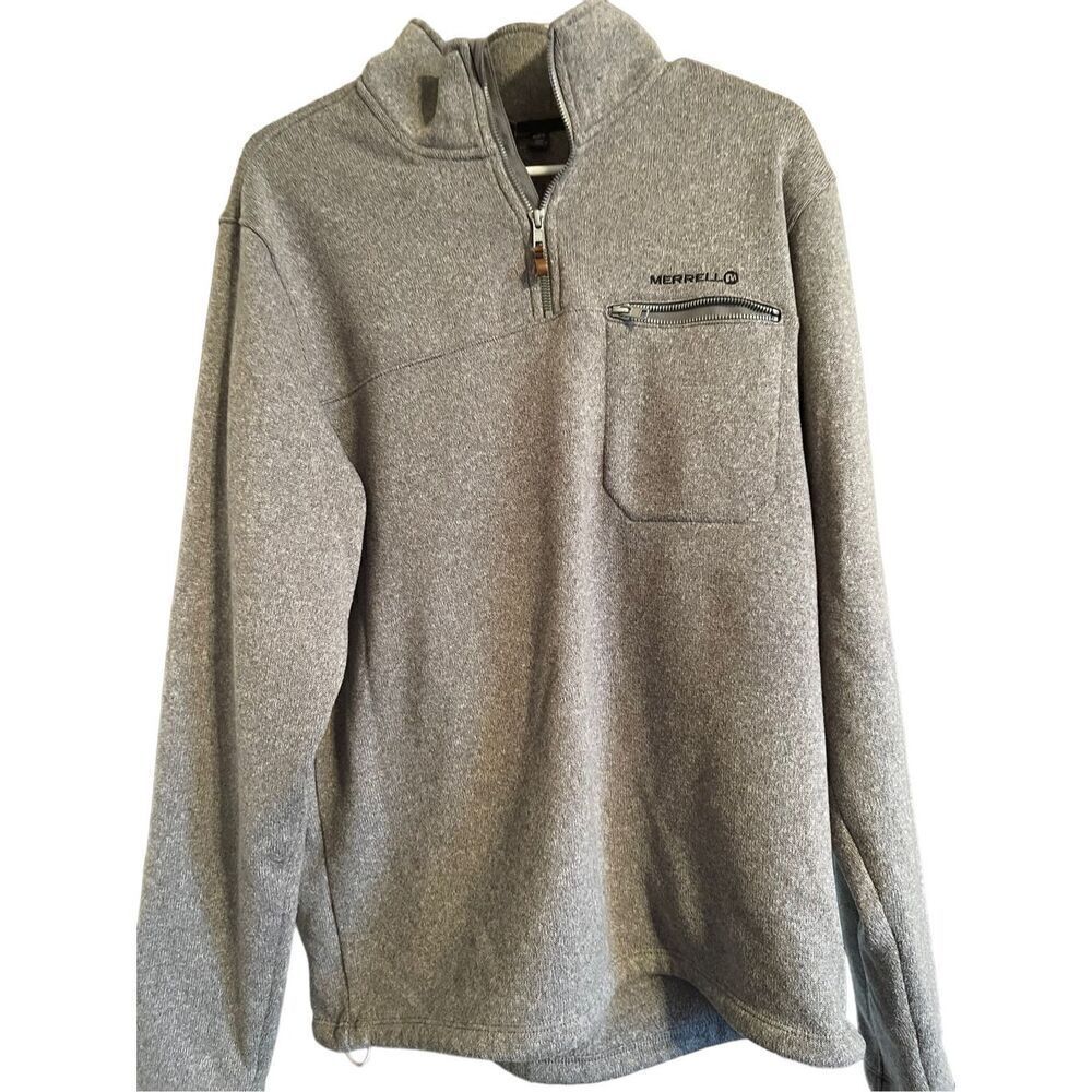 Merrell Men's Gray 1/4 Zip High Neck Long Sleeves Sweater Size L